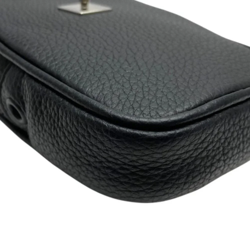 Christian Dior Pouch Small Bag Coin Case Leather Logo Black